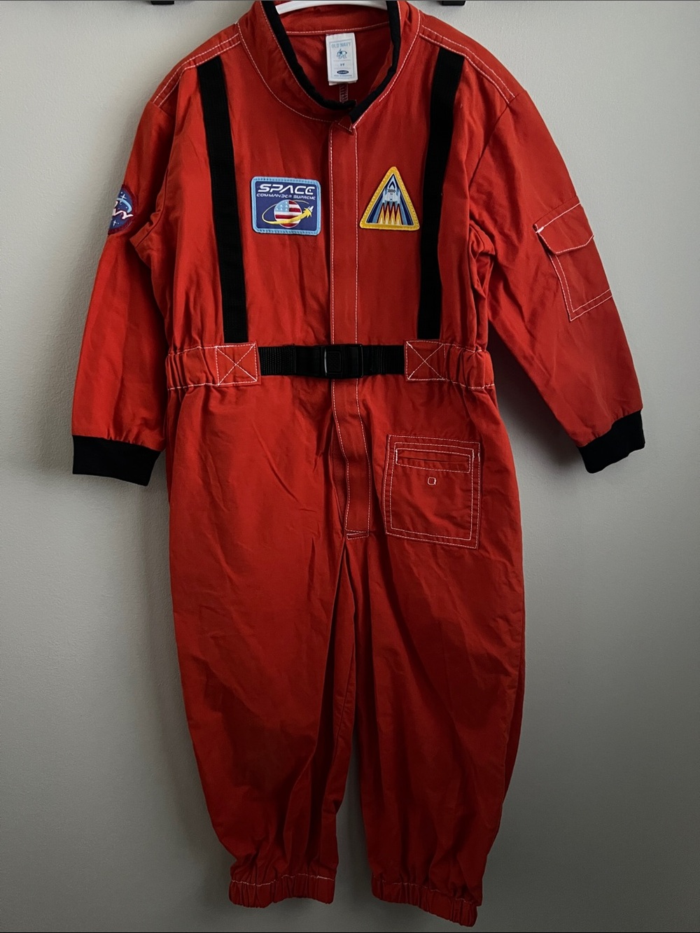 Old Navy Red Kids Space Pilot Romper with Black Trim